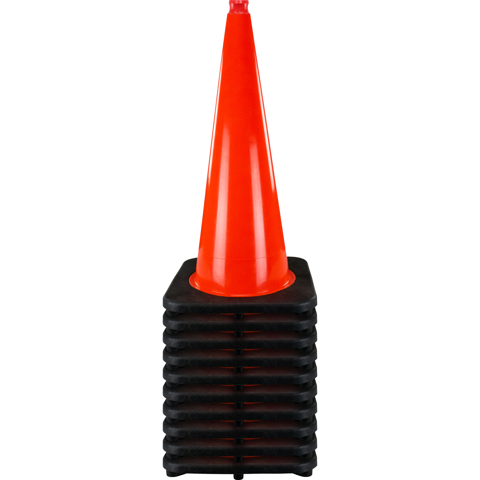 SAS Safety, 10 Traffic Cones Solid Orange 28in. (Full Case), Color Fluorescent Orange, Height 28 in, Included (qty.) 10 Model# 7500-28